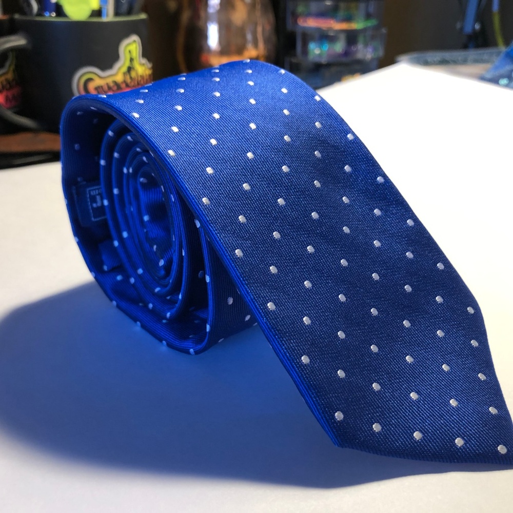 The Tie Bar Royal Blue Polka Dot Tie